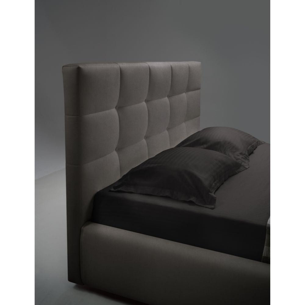Letto matrimoniale contenitore Napoli tessuto tortora