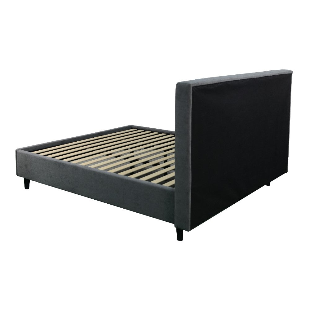 Letto matrimoniale Snello con rete fissa in tessuto Ash grigio