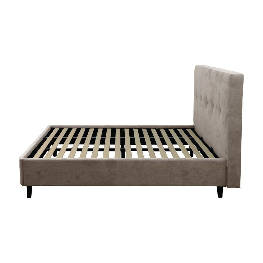 Letto matrimoniale Snello con rete fissa in tessuto Enjoy 03 tortora