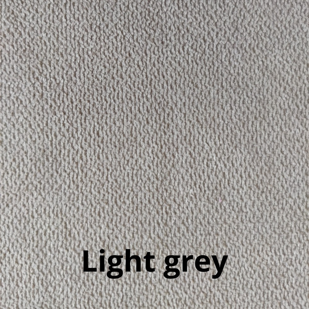 Letto matrimoniale Snello con rete fissa in tessuto grigio chiaro