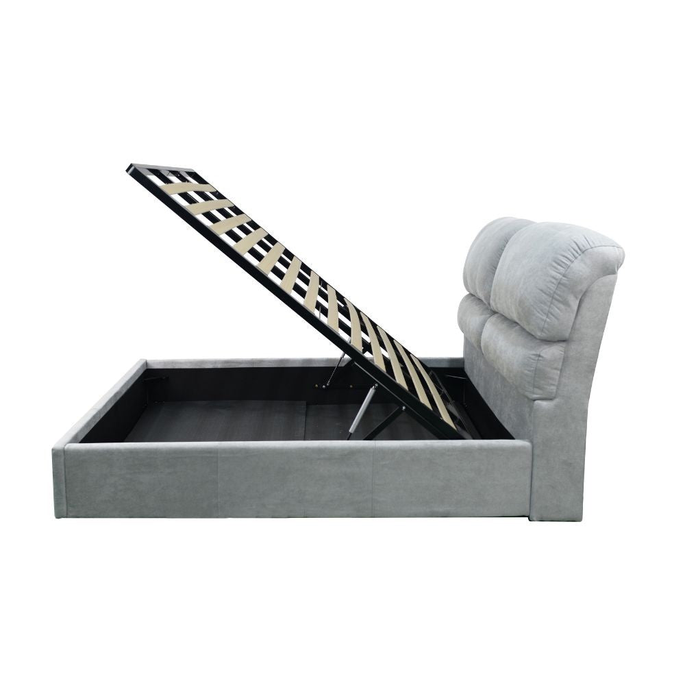 Letto matrimoniale Sofaback contenitore in tessuto Enjoy 20 light grey