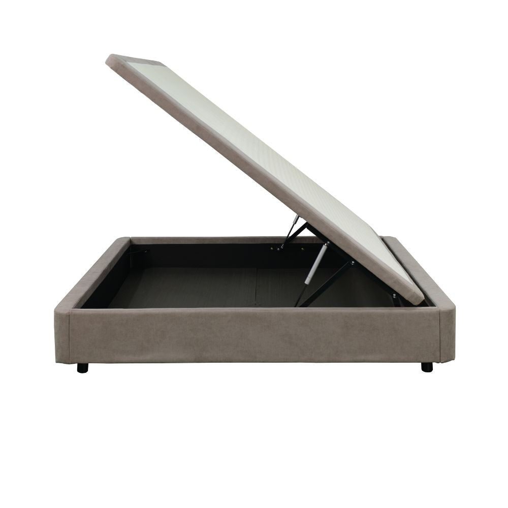 Letto matrimoniale Sommier 160x190 con contenitore in tessuto Enjoy 03 taupe