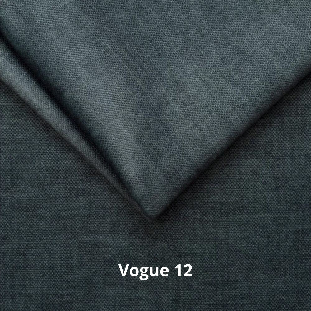Letto matrimoniale Wilma imbottito con contenitore in tessuto Vogue 12 blu pacific