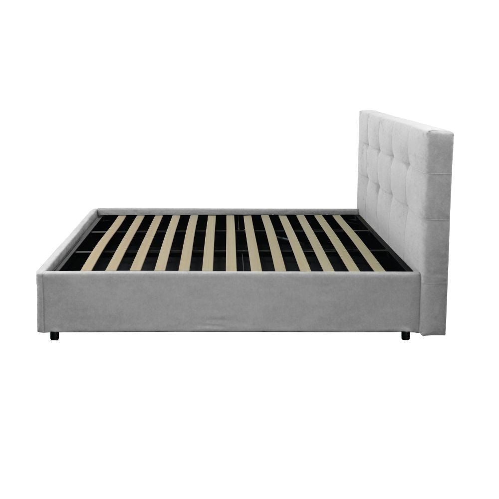 Letto singolo Ascoli contenitore in tessuto Enjoy 20 grigio chiaro