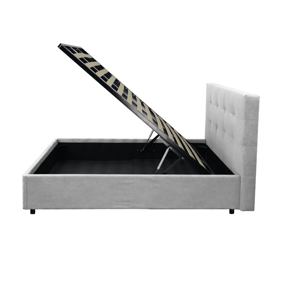 Letto singolo Ascoli contenitore in tessuto Enjoy 20 grigio chiaro