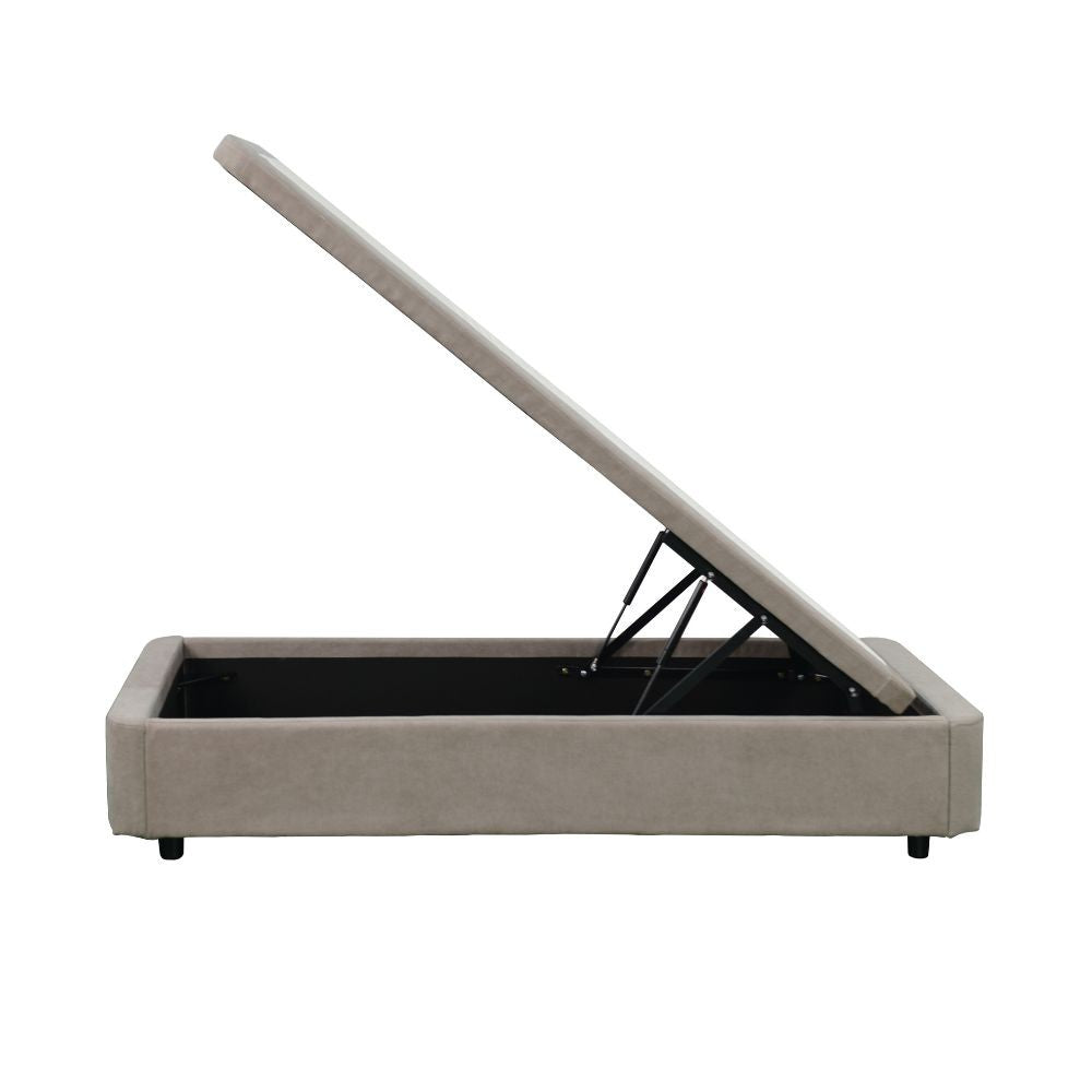 Letto singolo Sommier 80x190 con contenitore in tessuto Enjoy 03 taupe