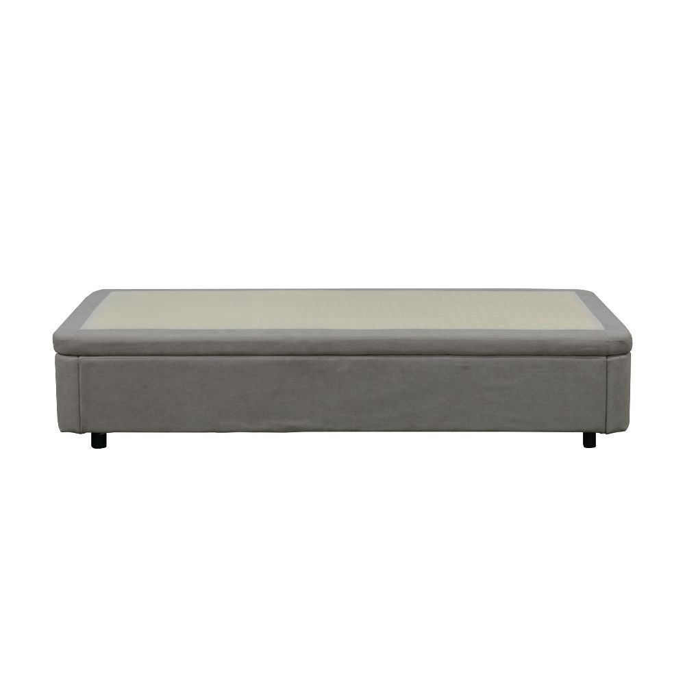 Letto singolo Sommier 80x190 con contenitore in tessuto Towel grigio chiaro