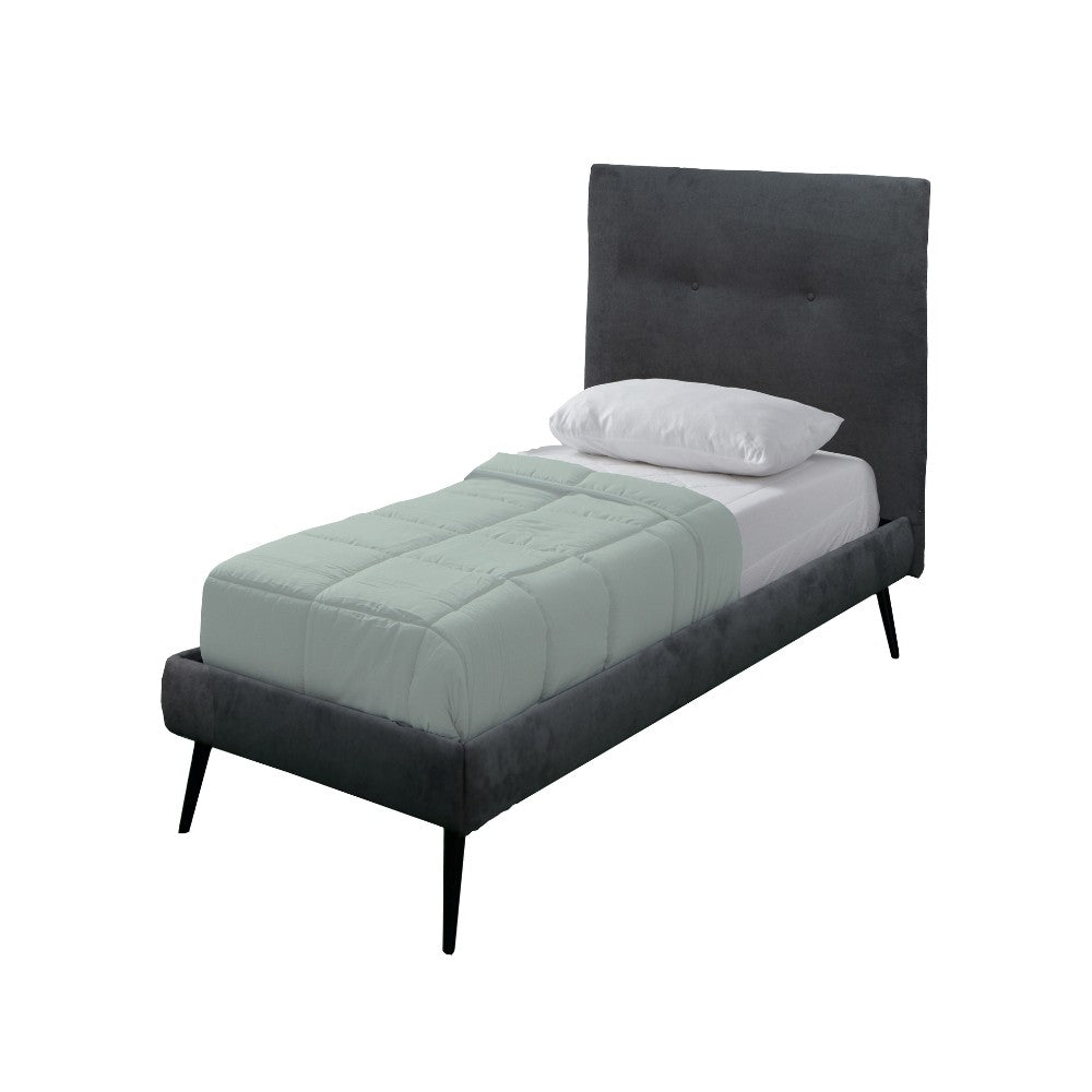 Letto singolo Stiletto con rete fissa in tessuto Ash grigio