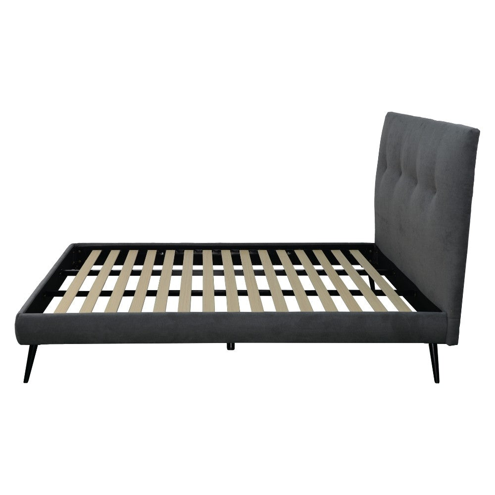 Letto singolo Stiletto con rete fissa in tessuto Ash grigio