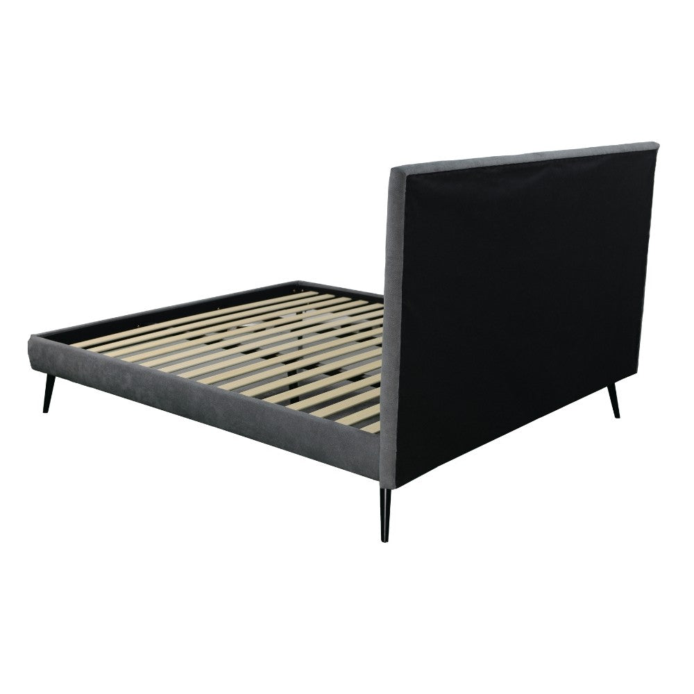 Letto singolo Stiletto con rete fissa in tessuto Ash grigio