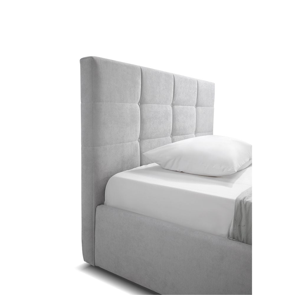 Letto una piazza e mezza con contenitore Napoli grigio Soro 90