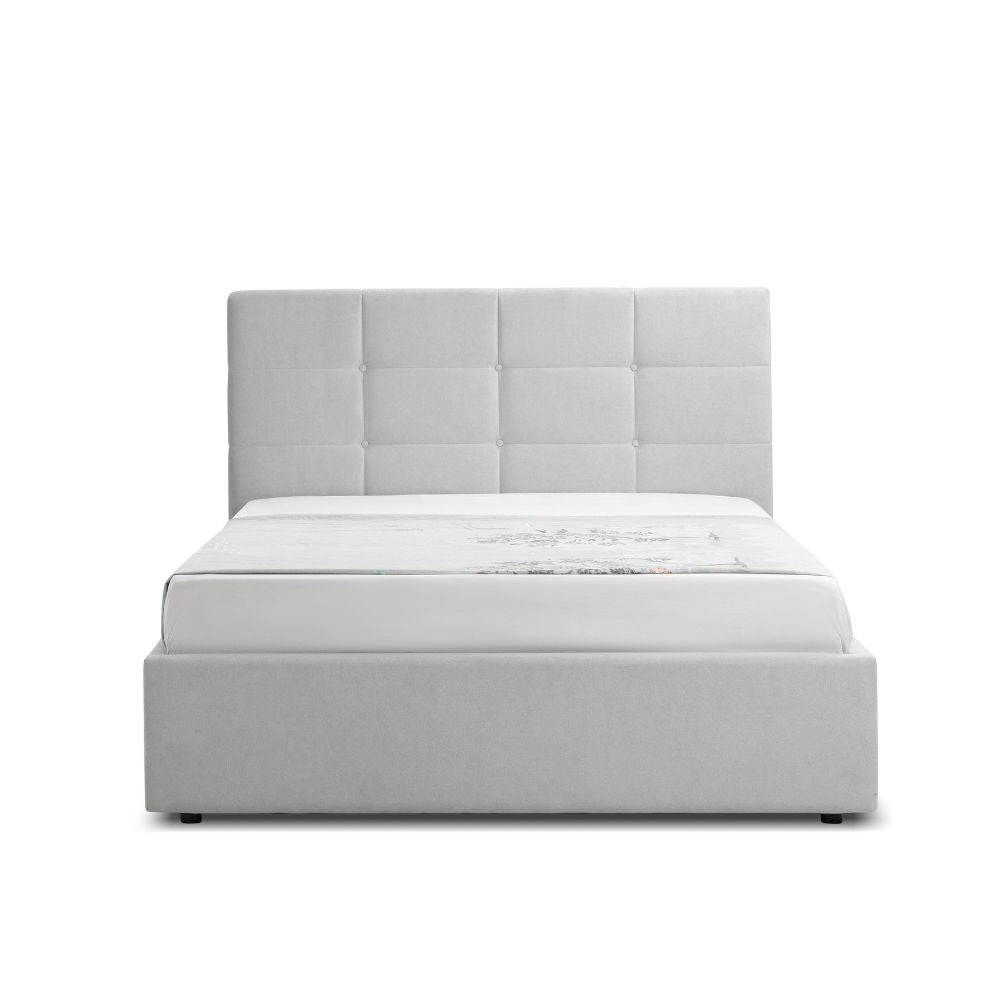 Letto una piazza e mezza con contenitore Napoli grigio Soro 90