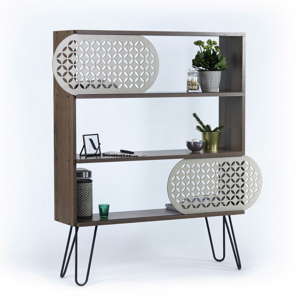 Libreria 3 ripiani Illia noce nero 94x25x117 MT190511