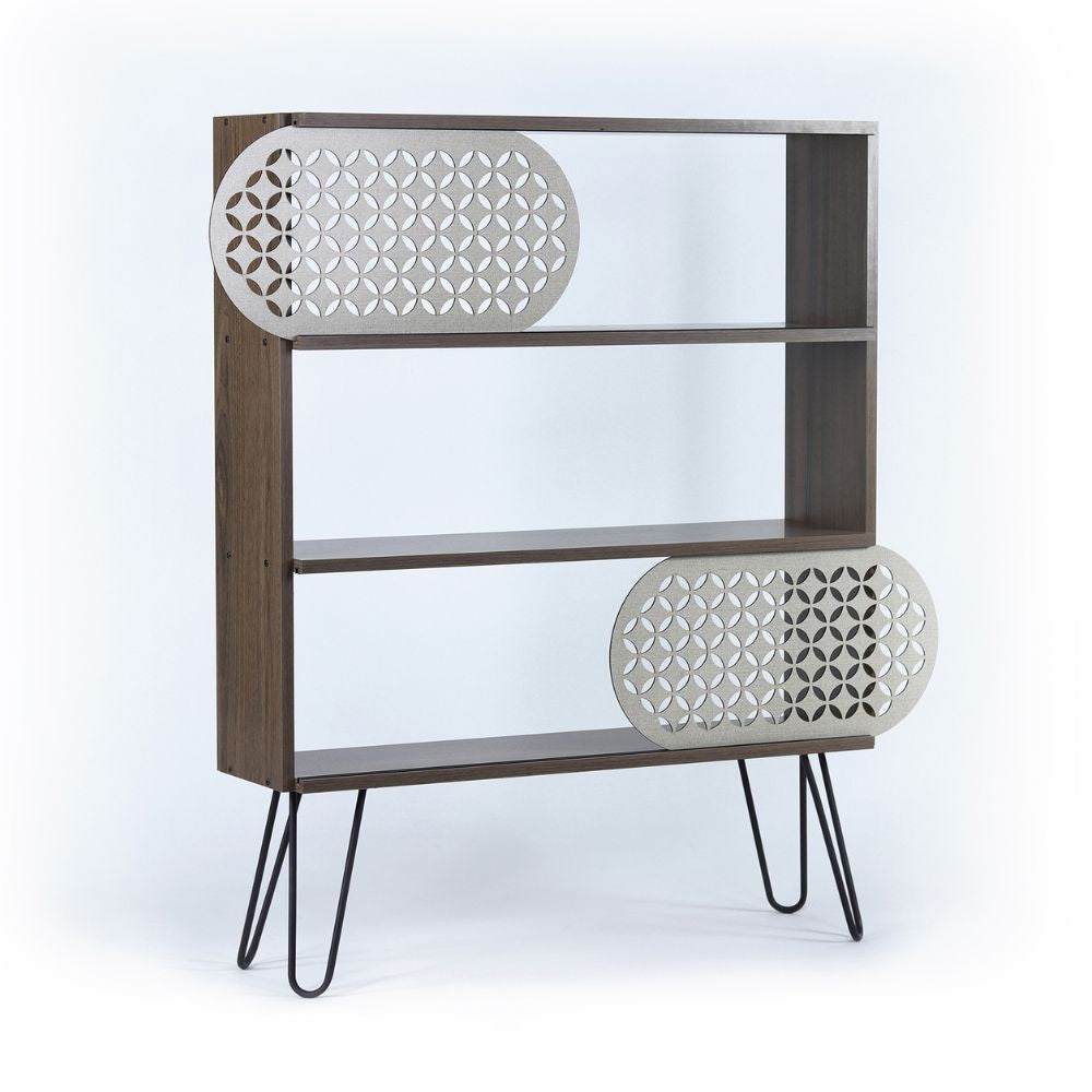 Libreria 3 ripiani Illia noce nero 94x25x117 MT190511