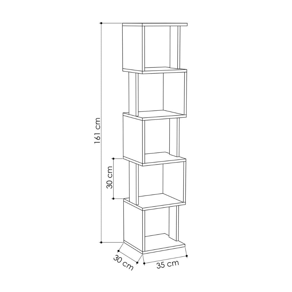 Libreria a cubo Piri colore bianco H 161x30x35 cm.