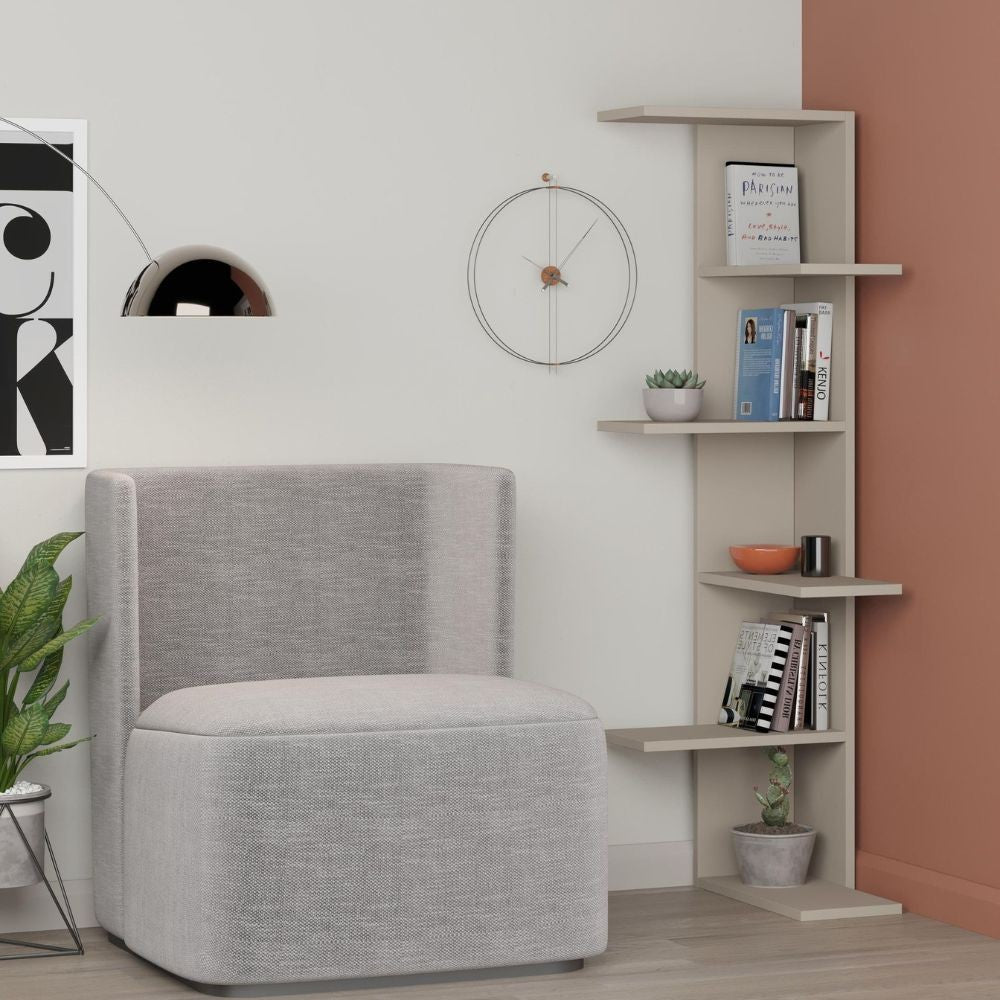Libreria angolare Saso 5 ripiani colore cashmere