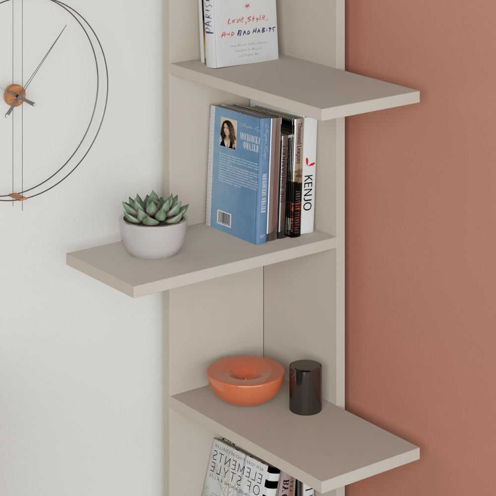 Libreria angolare Saso 5 ripiani colore cashmere