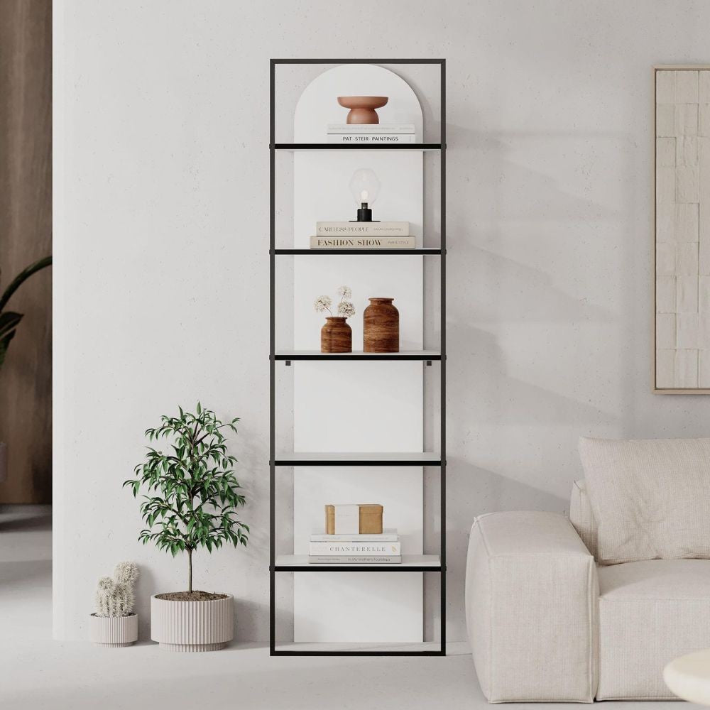Libreria Archy 5 ripiani in colore bianco