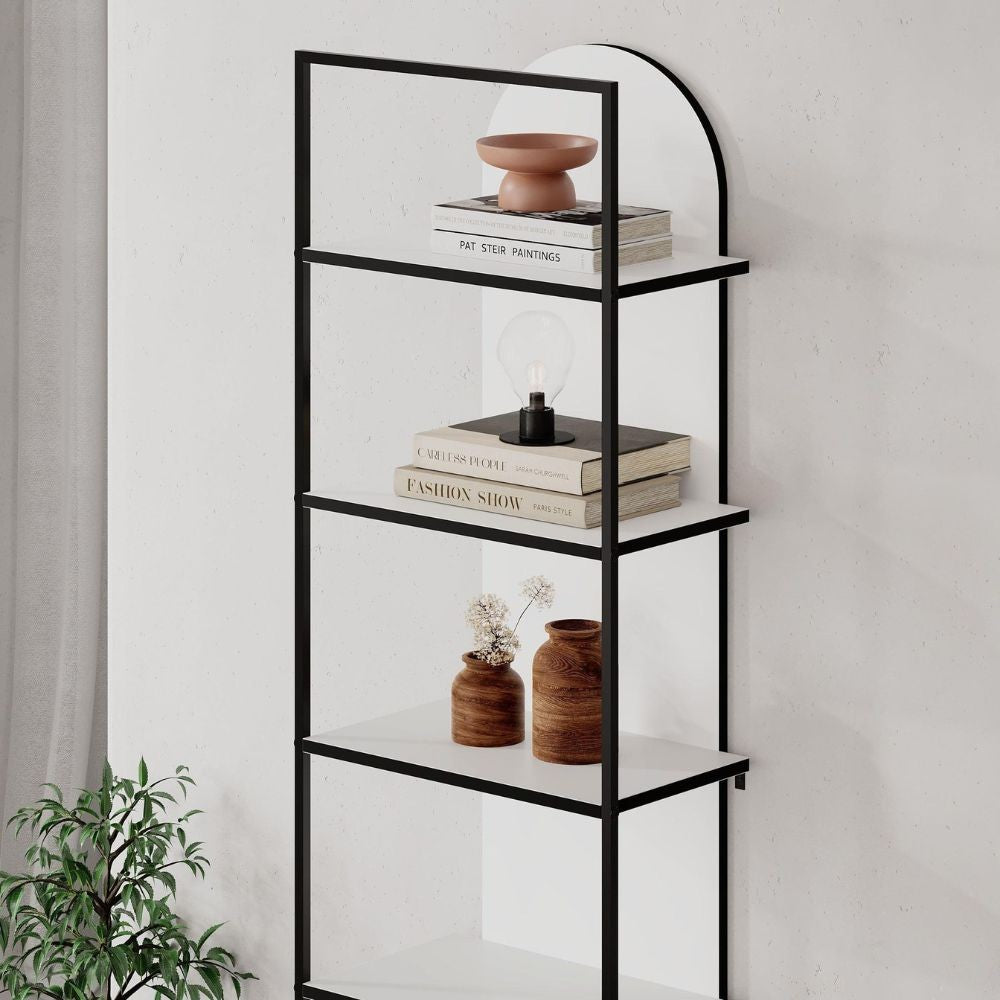 Libreria Archy 5 ripiani in colore bianco