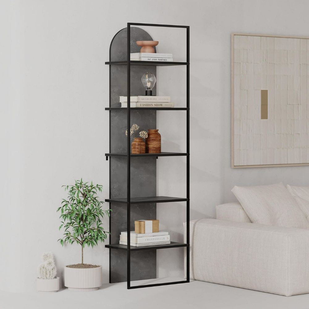 Libreria Archy 5 ripiani in colore retro grey