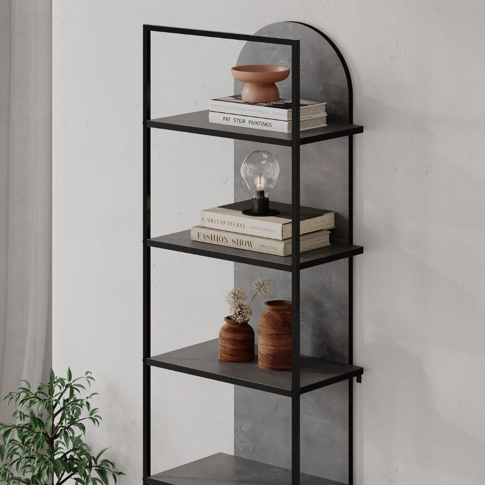 Libreria Archy 5 ripiani in colore retro grey