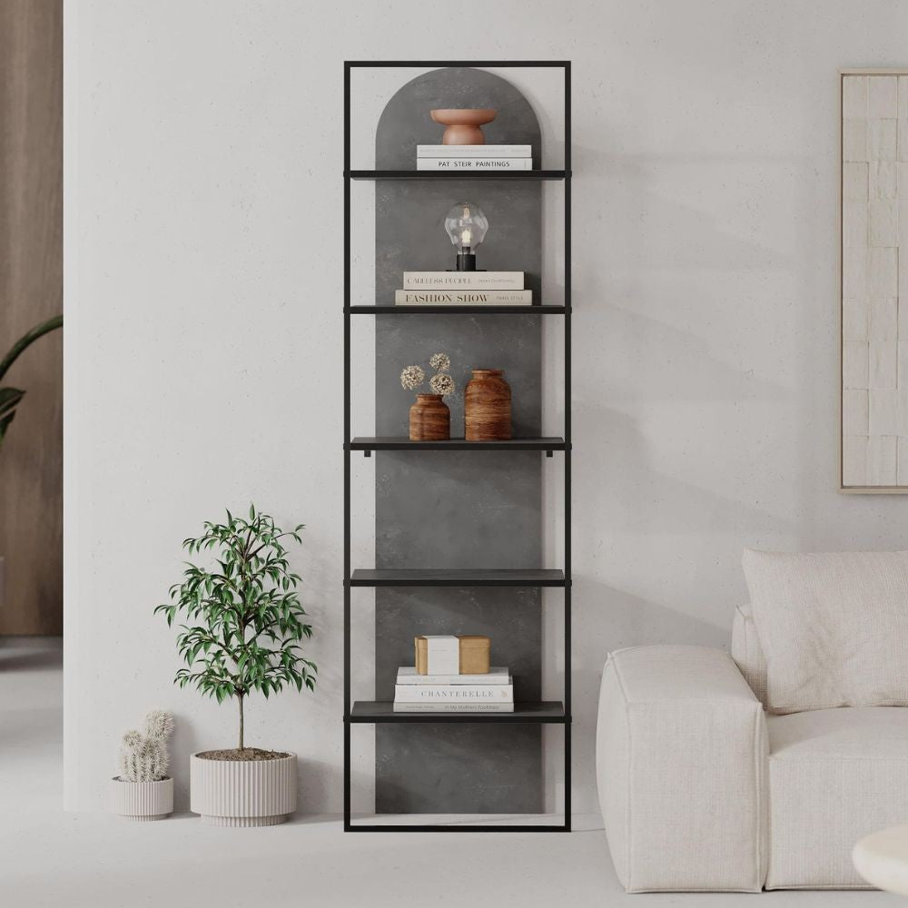 Libreria Archy 5 ripiani in colore retro grey