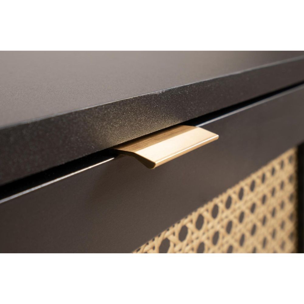 Libreria Vienna20A nera con frontali effetto vimini