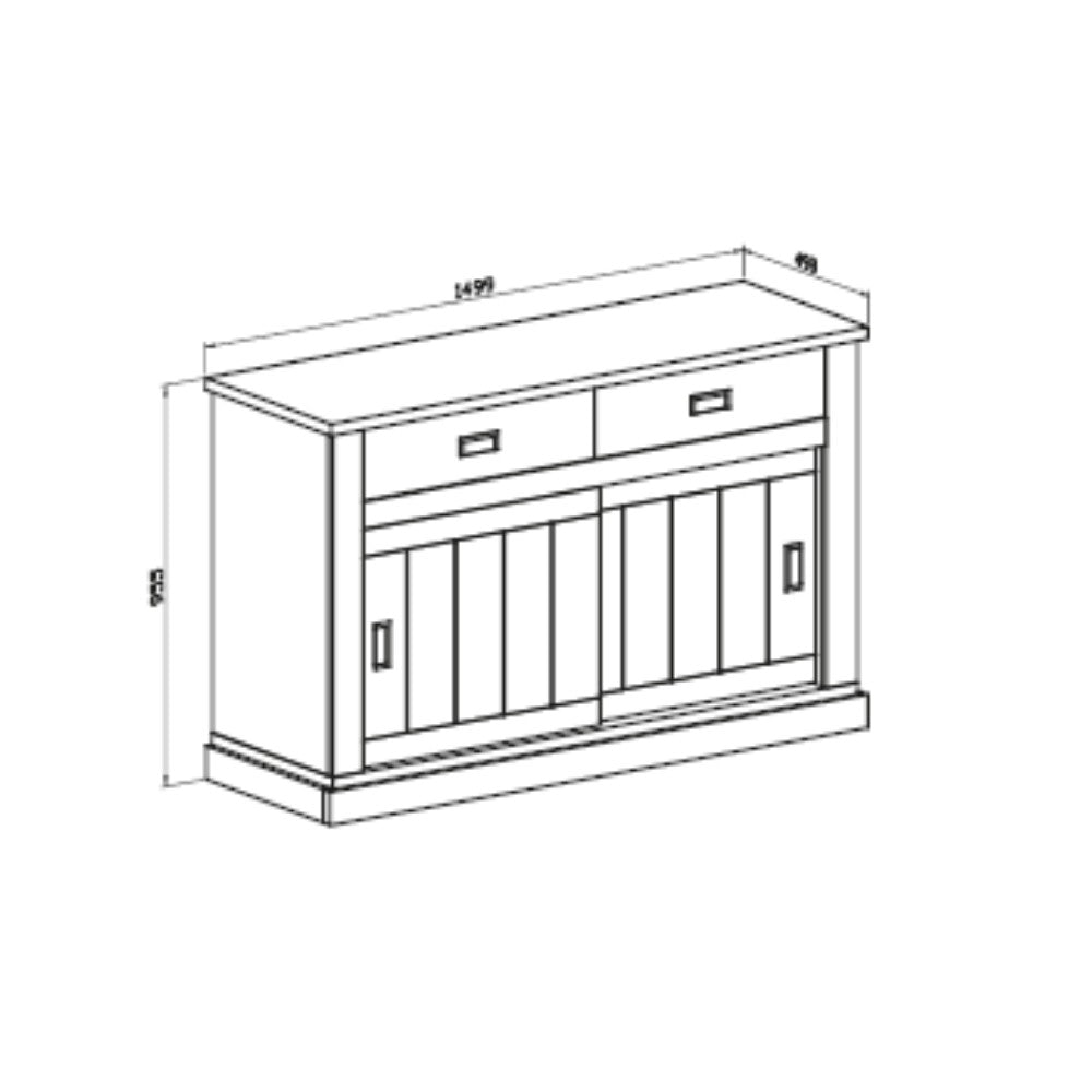 Madia AnthonyIII 52 con 2 ante scorrevoli e 2 cassetti colore ancona oak stile shabby