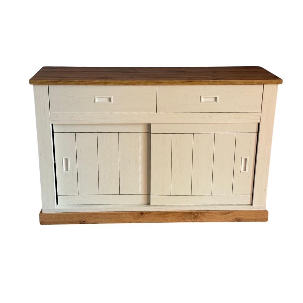 Madia AnthonyIII 52 con 2 ante scorrevoli e 2 cassetti colore rovere wotan e anderson pine stile shabby