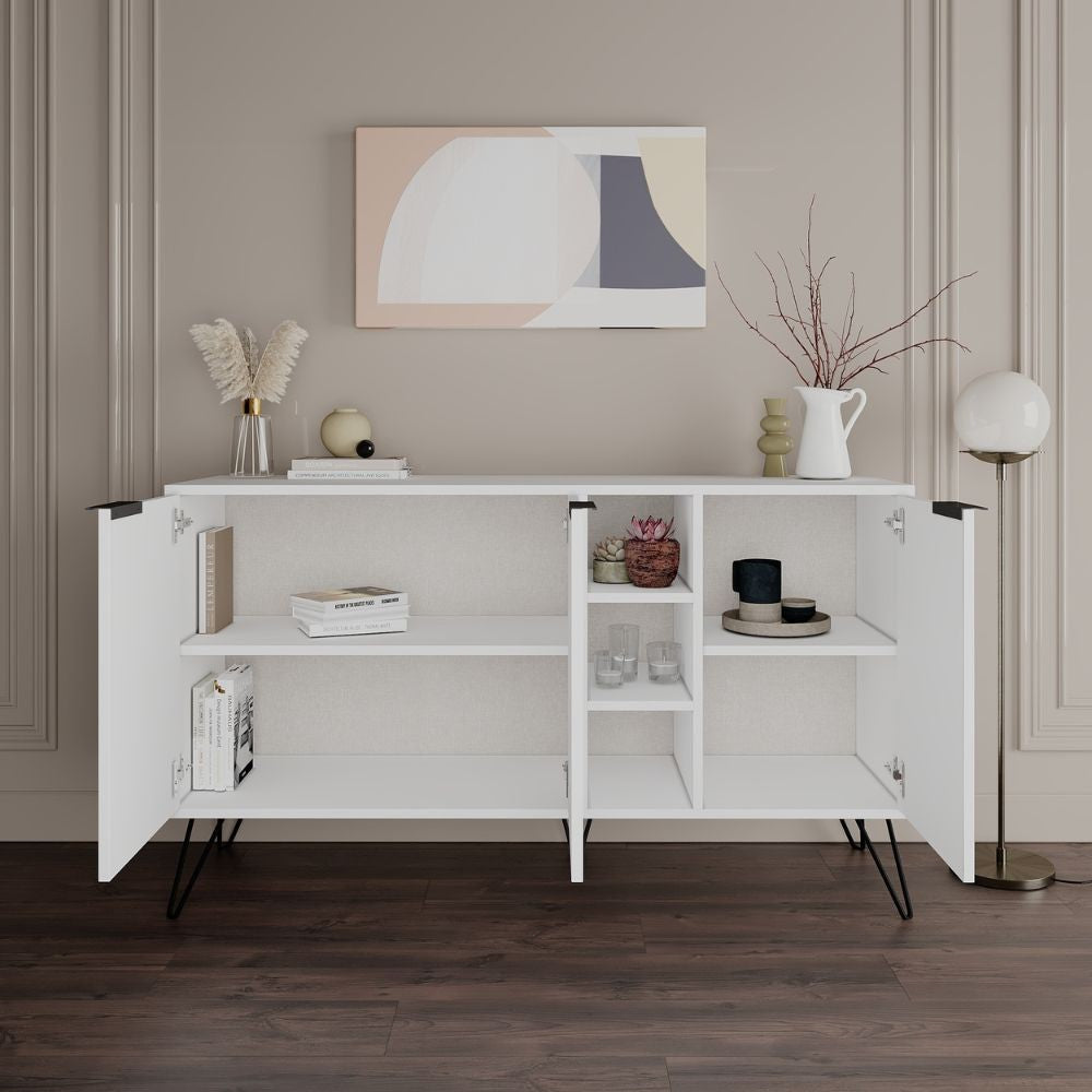 Madia Clara bianco 3 ante 142x35,6x83h