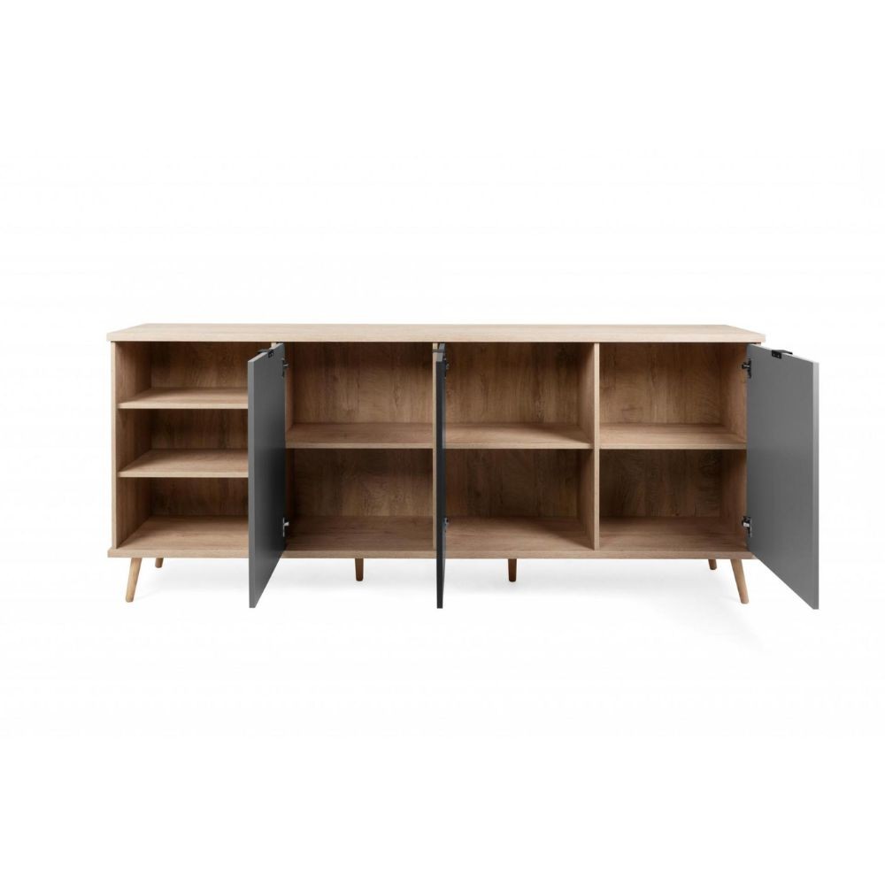 Madia Epik 56 rovere antracite grigio 3 ante vano a giorno