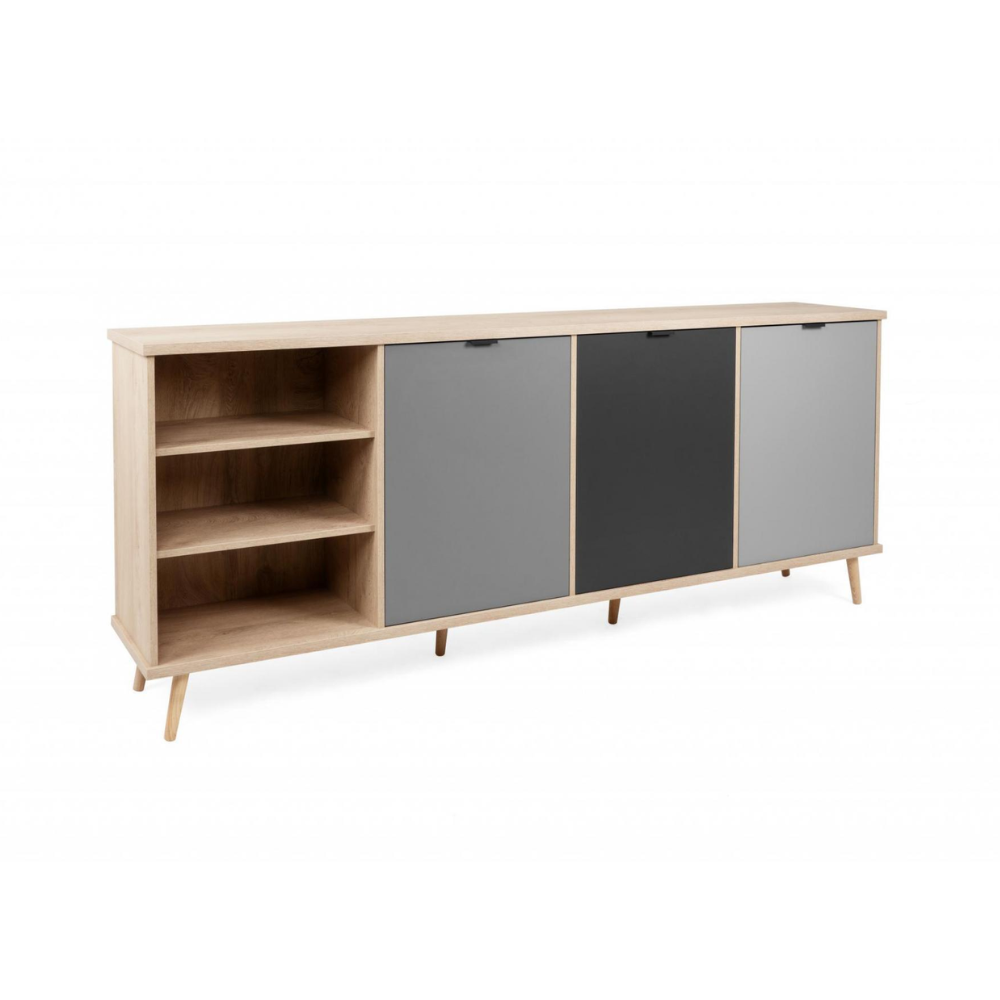 Madia Epik 56 rovere antracite grigio 3 ante vano a giorno