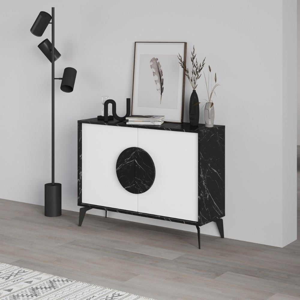 Madia Gora 110 cm struttura colore bendir e ante colore bianco