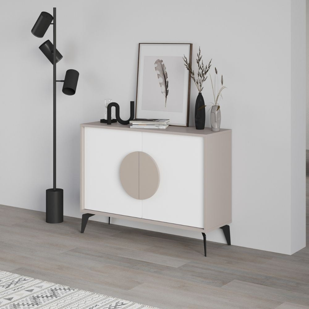 Madia Gora 110 cm struttura colore tortora e ante colore bianco