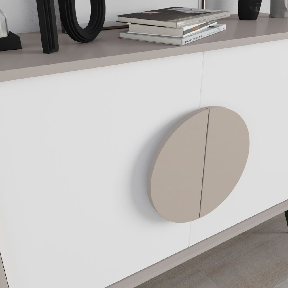 Madia Gora 110 cm struttura colore tortora e ante colore bianco