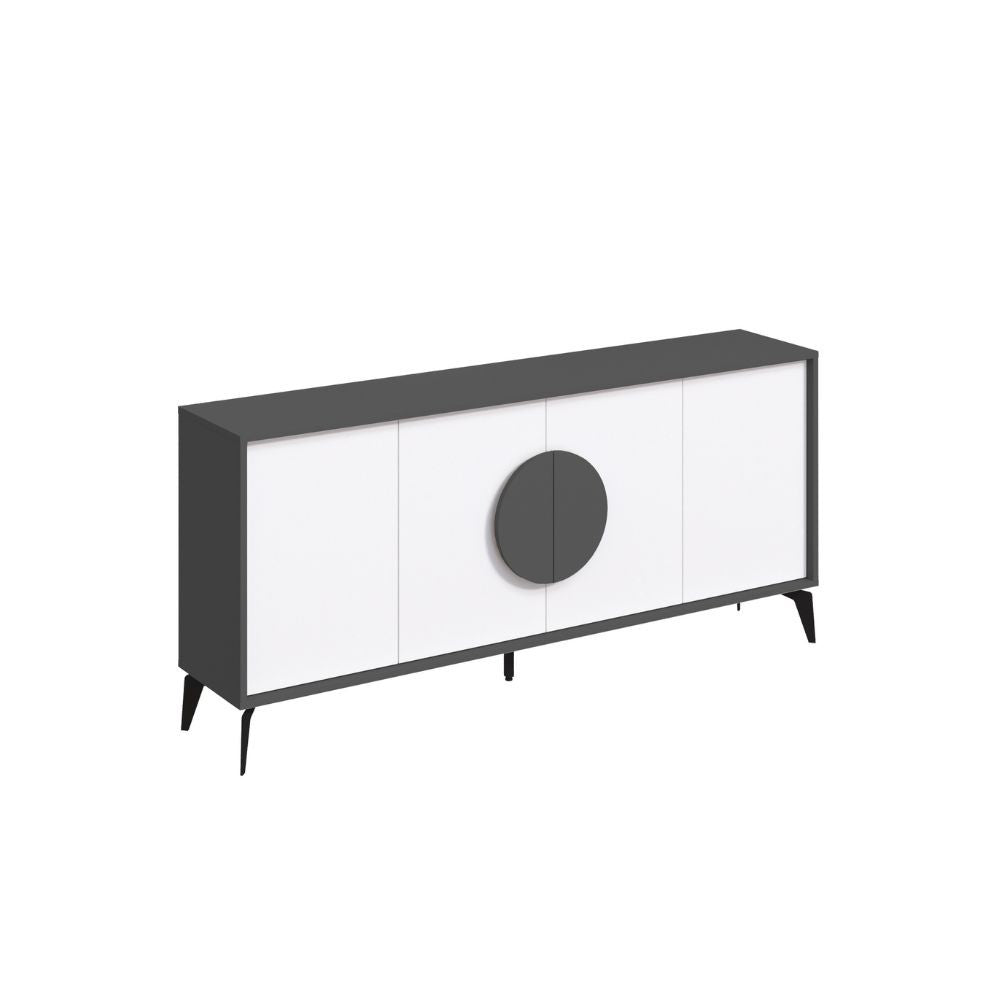 Madia Gora 180 cm struttura colore antracite con ante bianche