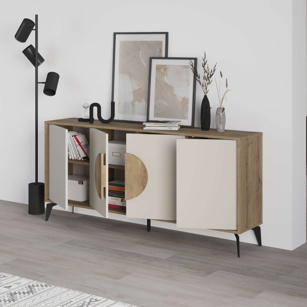 Madia Gora 180 cm struttura colore noce hitit con ante cashmere