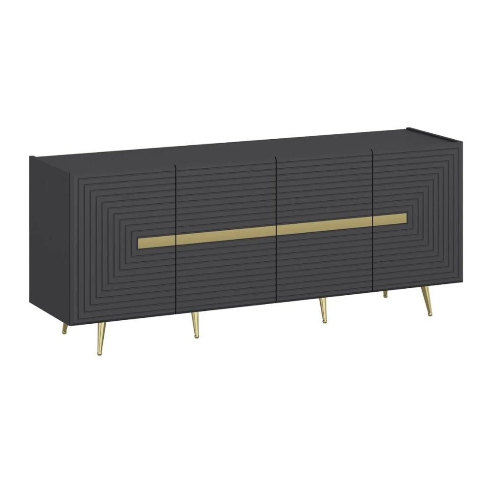 Madia Jose 4 ante antracite con particolari oro 180x47x75h