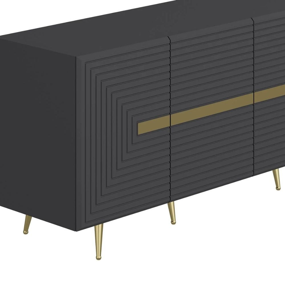 Madia Jose 4 ante antracite con particolari oro 180x47x75h