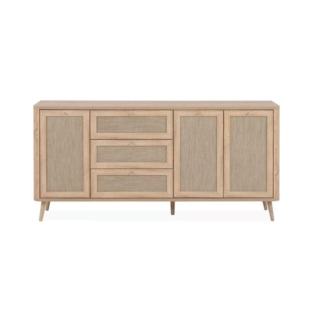 Madia KUTA51A rovere sonoma 3 cassetti e 3 ante effetto rafia