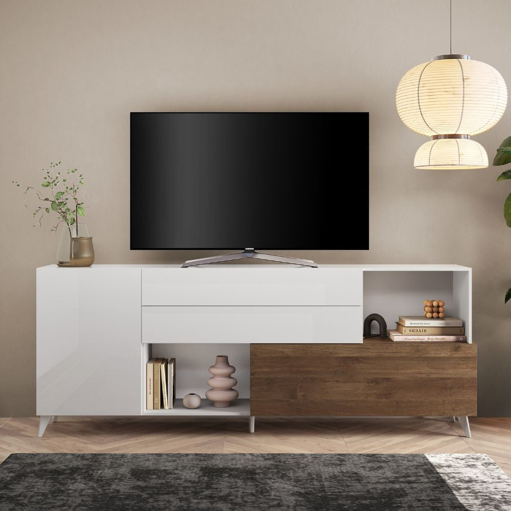 Madia Marion 240 cm. colore bianco ludico e mercure