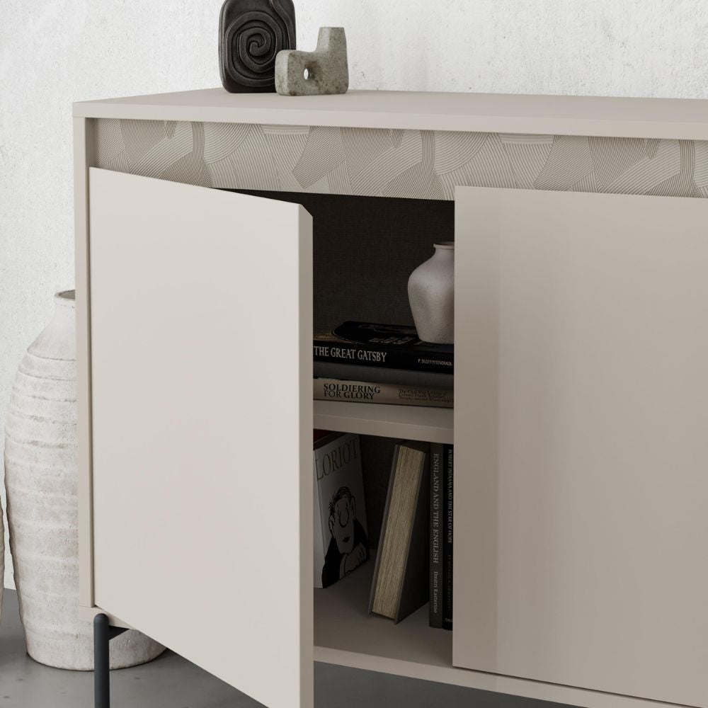 Madia Mott 150 cm. con 3 ante cashmere e dettaglio decorativo