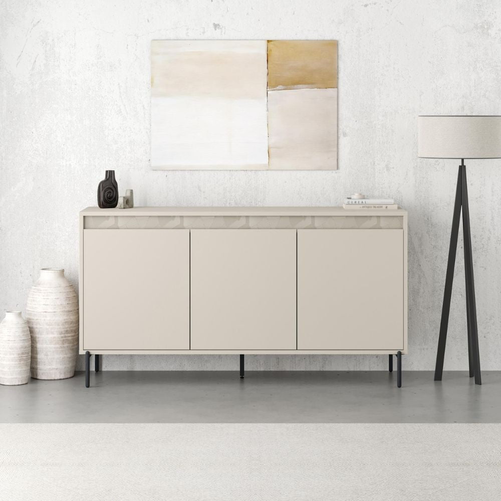 Madia Mott 150 cm. con 3 ante cashmere e dettaglio decorativo