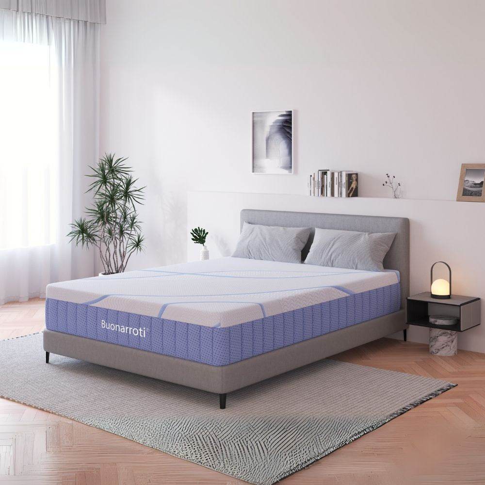 Materasso matrimoniale Pergamo con molle insacchettate e tessuto poliestere antiscivolo 160x190xH30 cm.