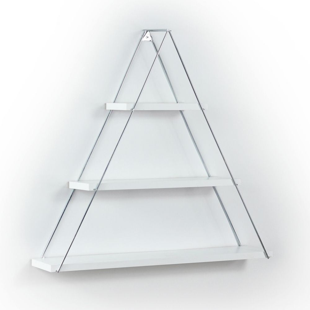 Mensola triangolare 3 ripiani Moset bianco MT191003