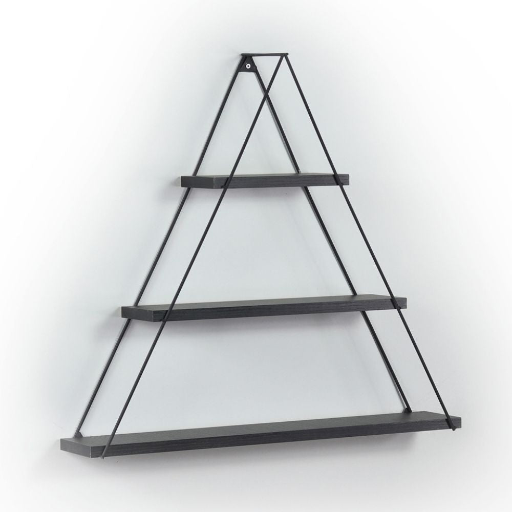 Mensola triangolare Moset  3 ripiani nero MT191005