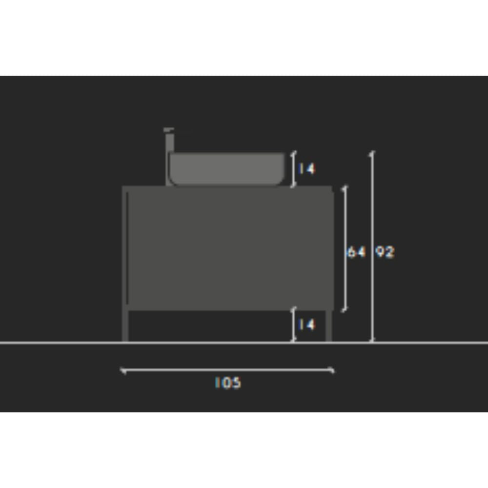 Mobile bagno Adam105 con 2 cassetti nero frassinato con lavabo
