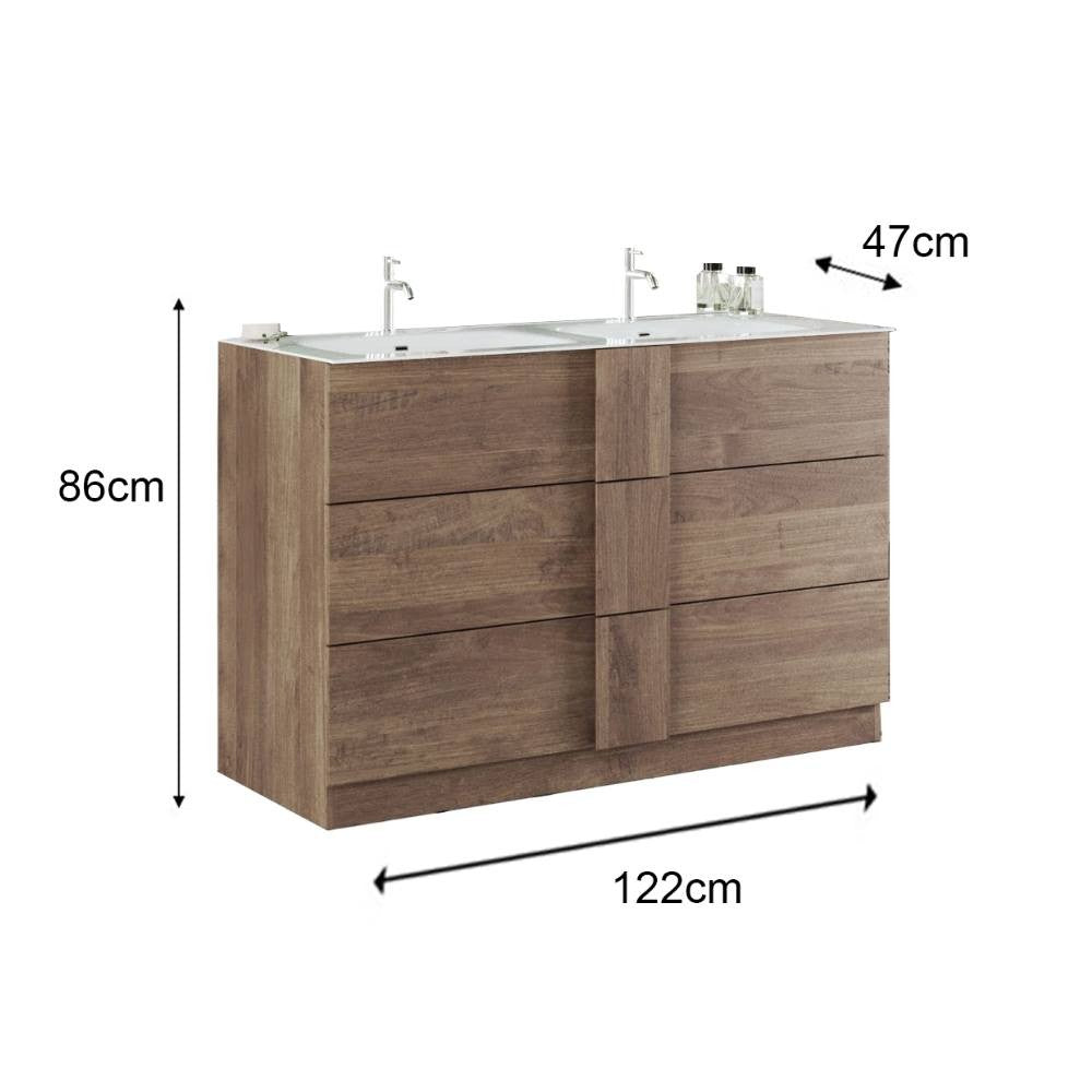 Mobile bagno Salemi120 doppia vasca rovere mercure