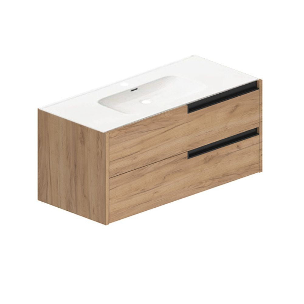 Mobile bagno sospeso Modular con due cassettoni 100x45x50 cm colore rovere miele