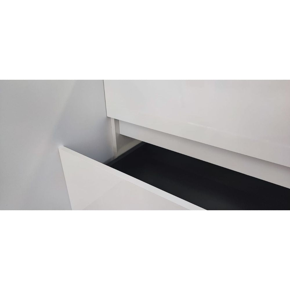 Mobile bagno sospeso Sevilla con 2 cassetti 60x44.6x52 cm colore bianco lucido